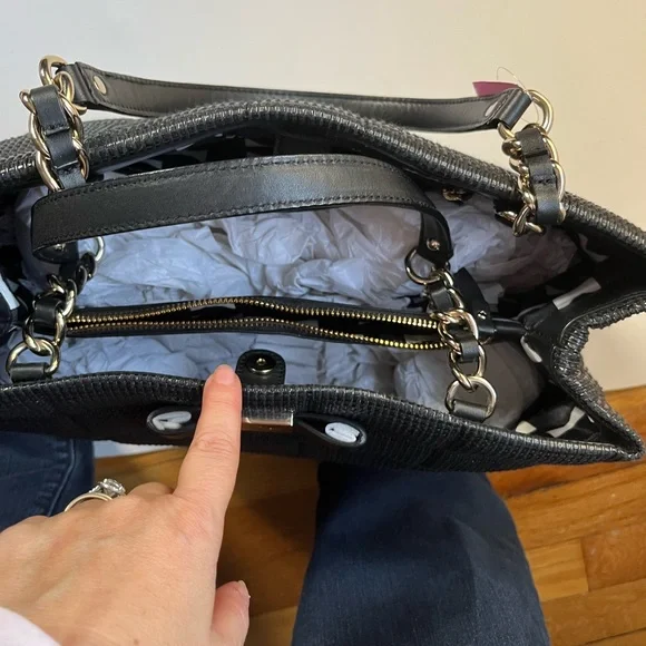 Kate Spade Black Veranda Place Straw Maryanne Bag - Picture 4 of 4